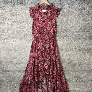 Gilbert Farrar Lightweight High Low‎ Pink Floral Dress Size Medium